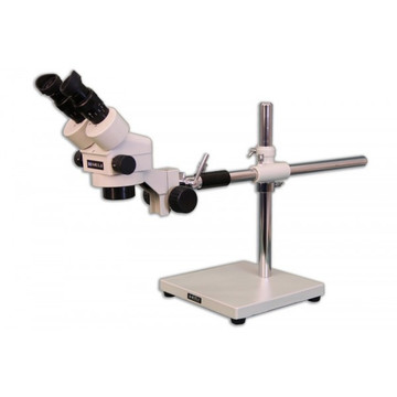 Meiji EMZ-10 Zoom Stereo Microscope on Boom Stand with Tilting Focus Block, 7x - 45x Magnification Meiji EMZ-10 Zoom Stereo Microscope on Boom Stand with Tilting Focus Block, 7x - 45x Magnification