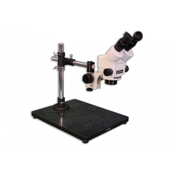 Meiji EMZ-13 Zoom Stereo Microscope on MU Wide Surface Universal Stand, 10x - 70x Magnification Meiji EMZ-13 Zoom Stereo Microscope on MU Wide Surface Universal Stand, 10x - 70x Magnification