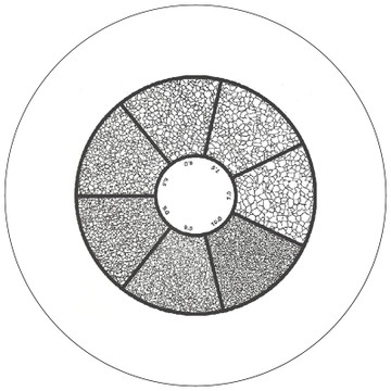 Grain Size Reticle, Untwinned 7.0 - 10.0 Grain Size Reticle, Untwinned 7.0 - 10.0
