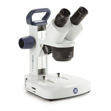 Euromex ED.1802‑S, EduBlue Binocular Stereo Microscope with 1x, 2x & 4x Objectives, Rechargeable LED Illumination Euromex ED.1802‑S, EduBlue Binocular Stereo Microscope with 1x, 2x & 4x Objectives, Rechargeable LED Illumination