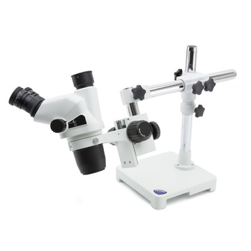 OPTIKA SZO Stereo Zoom Microscope on Overhanging Boom Stand, 6.7x to 45x Magnification OPTIKA SZO Stereo Zoom Microscope on Overhanging Boom Stand, 6.7x to 45x Magnification