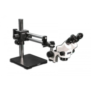 Meiji EMZ-5 Zoom Stereo Microscope on Dual Arm Boom Stand, 7x - 45x Magnification Meiji EMZ-5 Zoom Stereo Microscope on Dual Arm Boom Stand, 7x - 45x Magnification