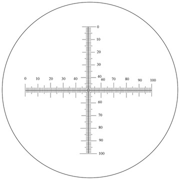 Crossed Scale Reticle, 5mm in 100 Divisions, Numbered 0-100 Crossed Scale Reticle, 5mm in 100 Divisions, Numbered 0-100