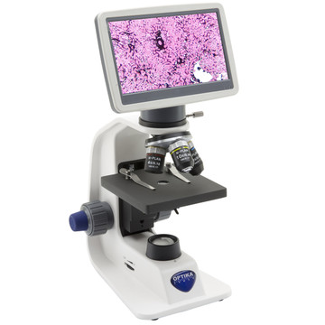 OPTIKA B-151V Digital Microscope with HD 7" LCD Screen, 400x, Achromatic Objectives