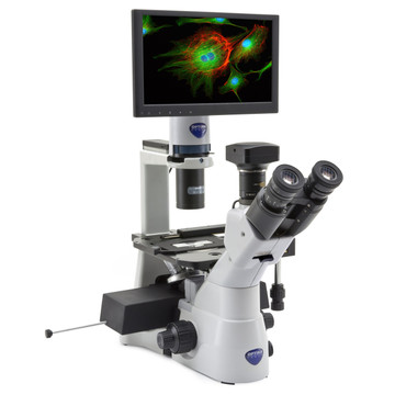 OPTIKA IM-3LD4D Digital Inverted LED Epi-Fluorescence Microscope, 6MP Camera, 12" HD Monitor