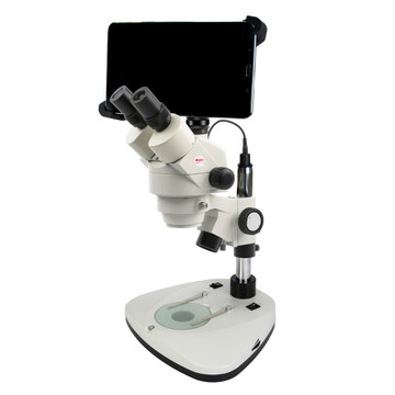Swift M30TZ Trinocular Stereo Microscope with Integrated 8" Tablet, 7.5x to 45x Zoom Magnification Swift M30TZ Trinocular Stereo Microscope with Integrated 8" Tablet, 7.5x to 45x Zoom Magnification