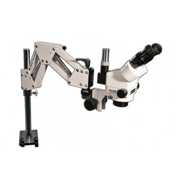 Meiji EMZ-8TR Trinocular Zoom Stereo Microscope on CR-2 Articulating Arm Stand, 7x - 45x Magnification Meiji EMZ-8TR Trinocular Zoom Stereo Microscope on CR-2 Articulating Arm Stand, 7x - 45x Magnification
