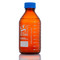 Bottle, Amber Media, Globe Glass, 250mL, GL45 Screw Cap, Dual Graduations, 10/Box