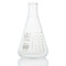 Flask, Erlenmeyer, Globe Glass, 4000mL, Heavy Duty, Narrow Mouth, Dual Graduations, ASTM E1406, 1/Box