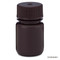 Bottle, Wide Mouth, HDPE Bottle, Attached PP Screw Cap, Amber, 30mL, 12/Pack