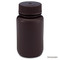 Bottle, Wide Mouth, HDPE Bottle, Attached PP Screw Cap, Amber, 125mL, 12/Pack