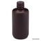 Bottle, Narrow Mouth, HDPE Bottle, Attached PP Screw Cap, Amber, 250mL, 12/Pack
