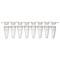 0.2mL 8-Strip Tubes, with Hinged Attached 8-Strip Clear Flat Caps, Natural