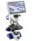 OPTIKA B-61V - B-60 Monocular brightfield microscope, fixed stage, 400x, with 7" monitor bundle, rechargeable batteries (not included)