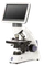 Euromex MB.1051-LCD MicroBlue microscope with fixed 7 inch LED screen. Achromatic 4/10/S40x DIN 35 mm objectives, mechanical stage and LED illumination