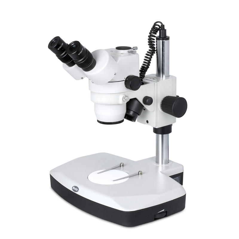 Motic SMZ-140 Stereo Microscope on Pole Stand with Large Base