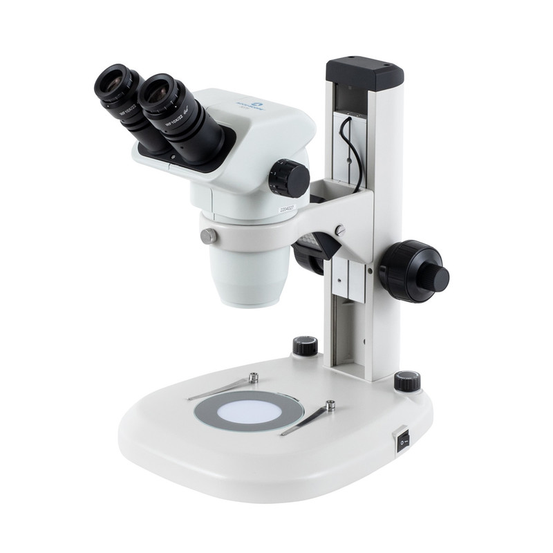 ACCU-SCOPE 3075-LED-CF Binocular Zoom Stereo Microscope on LED Coarse/Fine Focusing Stand, 6.7x - 45x Magnification