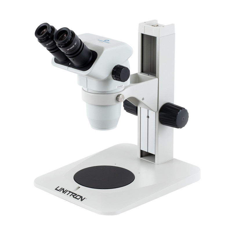 ACCU-SCOPE 3075-PFS Binocular Zoom Stereo Microscope on Plain Focusing Stand, 6.7x - 45x Magnification