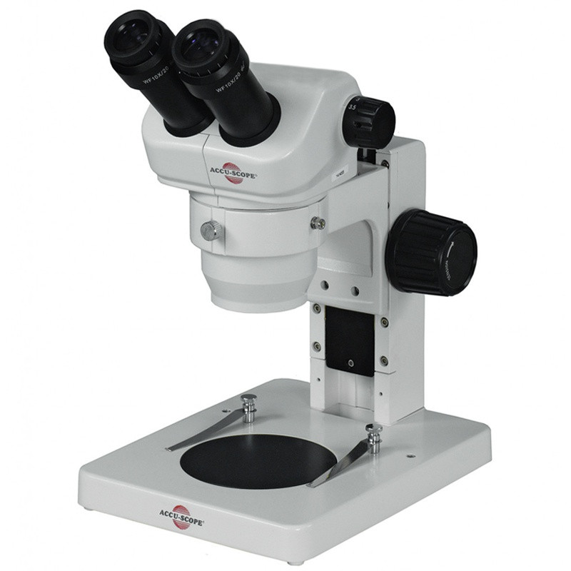 ACCU-SCOPE 3078-PFS Binocular Zoom Stereo Microscope on Plain Focusing Stand, 8x - 35x Magnification