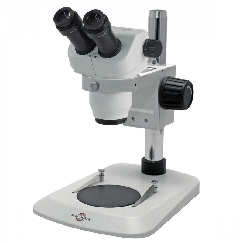 ACCU-SCOPE 3078-PS Binocular Zoom Stereo Microscope on Pole Stand, 8x - 35x Magnification