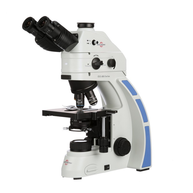 ACCU-SCOPE EXC-350-455 Trinocular Microscope with Integrated LED Fluorescence for TB & Malaria