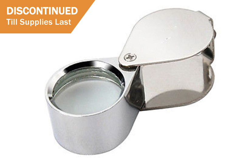 MG600/05 Diamond loupe 10X triplet, 21mm diameter egg-shaped, chrome plated