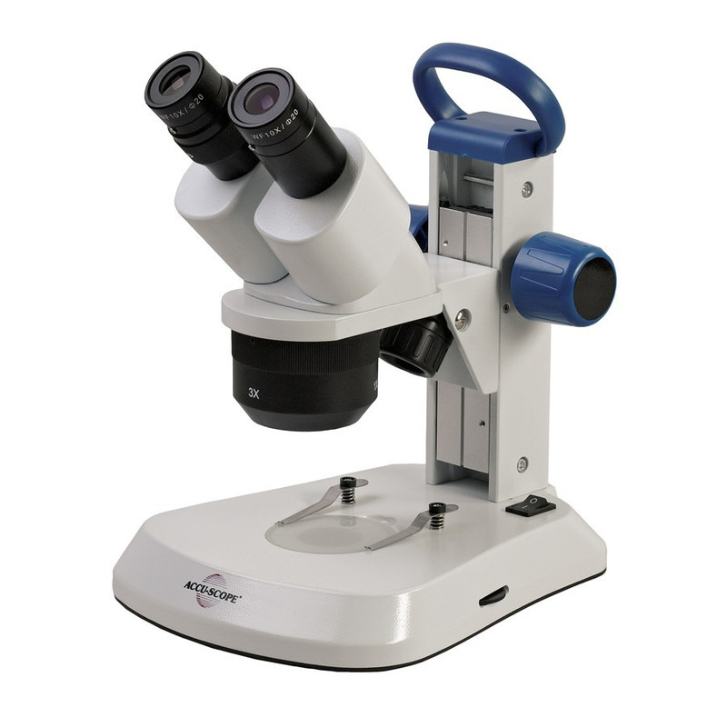 ACCU-SCOPE EXS-210-124 Stereo Microscope with 1x, 2x and 4x Objectives, Rechargeable LED Illumination