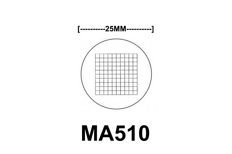 MA510 Eyepiece Micrometer, 10mm square into 100 parts, 25 mm diameter