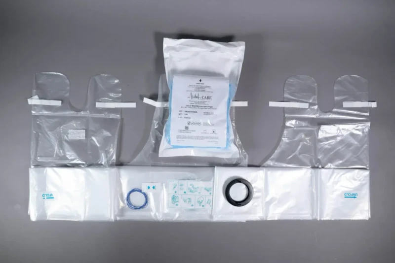 Leica Surgical Microscope Drapes – Sterile Covers with Angled Glass Lens Options