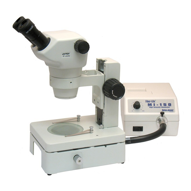 UNITRON 13103-LED Z850 Binocular Stereo Zoom Microscope on Diascopic Stand with LED Fiber Optic Illuminator, 8x - 50x Magnification
