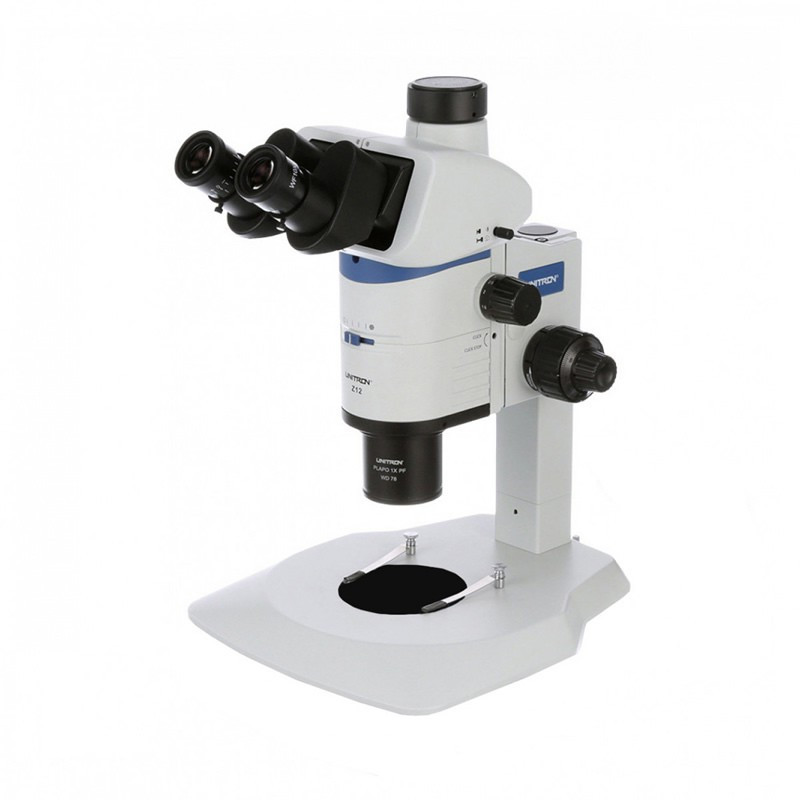 UNITRON 11200-TE Z12 Zoom Stereo Microscope on Plain Stand - Ergonomic Trinocular, 8x to 100x Magnification