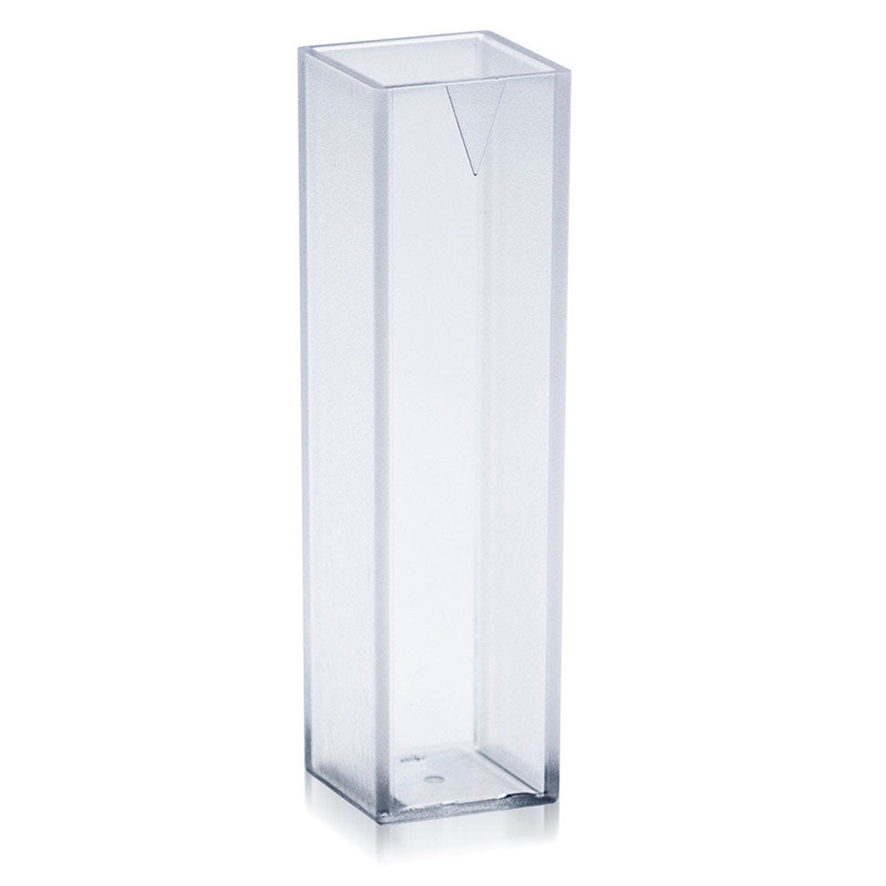 Cuvette, Spectrophotometer, Square, 4.5mL (10mm), UV Grade Methacrylate, 2 Clear Sides, 100/Tray, 5 Trays/Unit