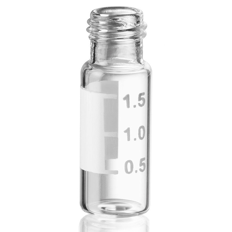 DiamondPure Chromatography Vial, 2mL, Clear Glass, Screw Closure, 9mm Large Opening, 12x32mm, White Marking Spot