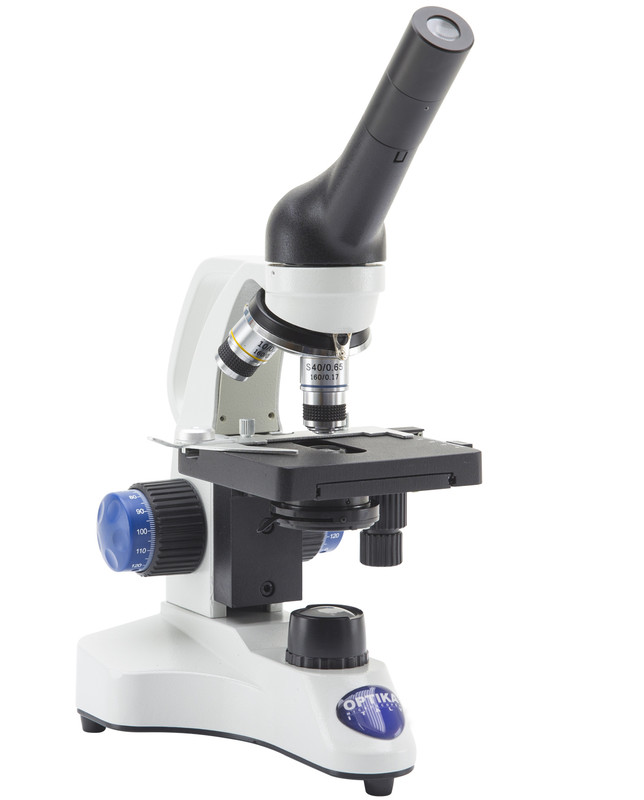 OPTIKA B-20CR - B-20 Monocular brightfield microscope, 400x, rechargeable batteries (not included)