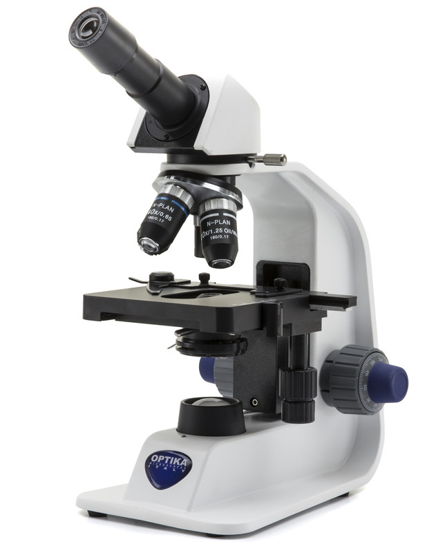OPTIKA B-155R-PL - B-150 Monocular brightfield microscope, 1000x, PLAN, rechargeable batteries