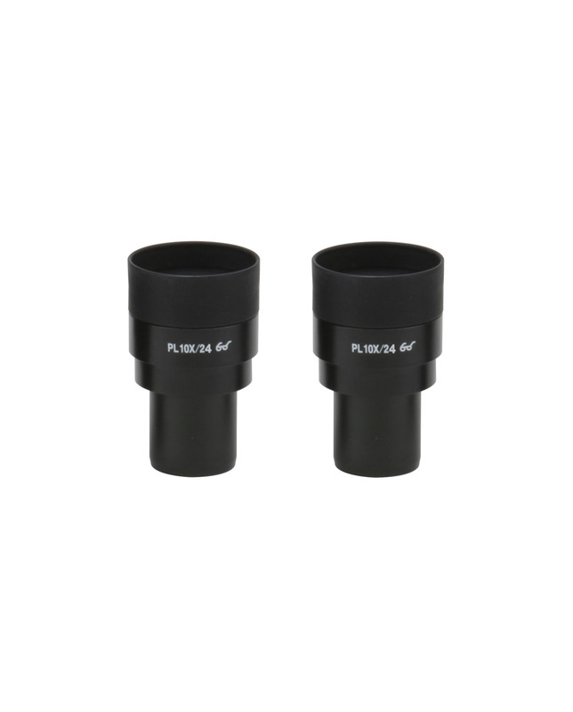 OPTIKA M-1002 - PL10x/24 eyepieces (pair), high eyepoint, rubber cup (30mm Ø)