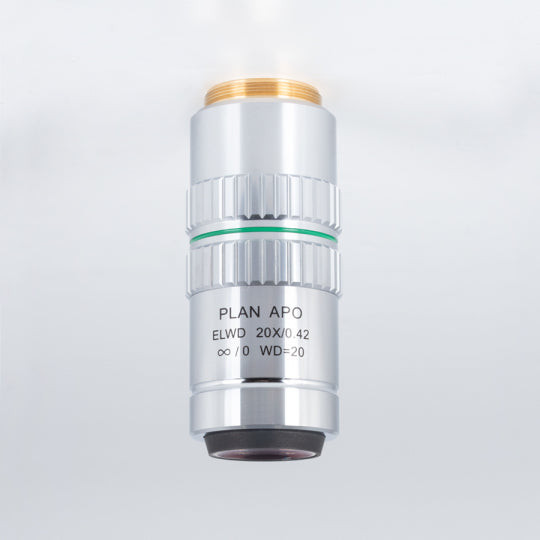 Motic PA53MET/PSM1000 Objective - Plan Apochromat objective ELWD PLAN APO 20X/0.420 (WD=20mm)