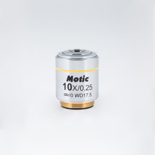 Motic AE Objective - CCIS® LM Plan achromatic objective LM PL 10X/0.25 (WD=17.5mm)