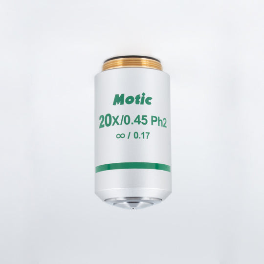 Motic Panthera/PA Objective - CCIS® Plan achromatic Phase objective UC Ph 20X/0.45 (WD=0.8mm), Ph2