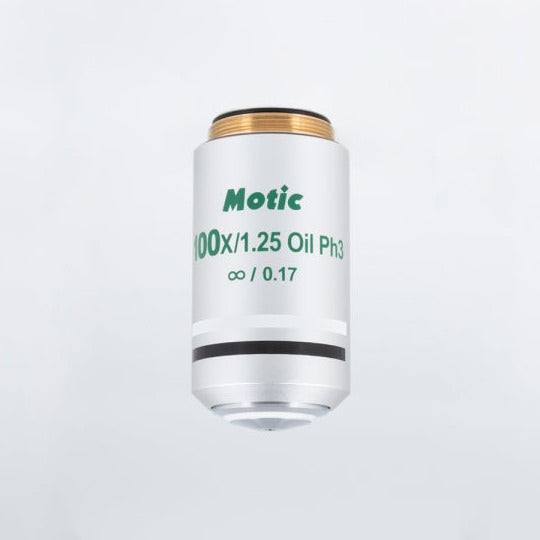 Motic Panthera/PA Objective - CCIS® Plan achromatic Phase objective UC Ph 100X/1.25/S-Oil (WD=0.16mm), Ph3