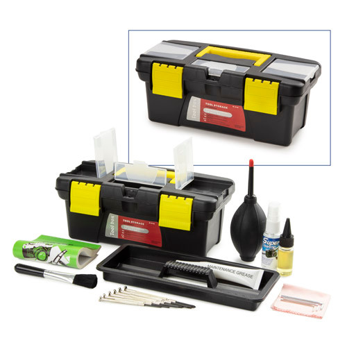 Euromex PB.5276 Microscope maintenance and servicing kit, 16pcs: cleaning brush, 6 pcs screwdriver set, air blower, 3 pcs Allen key, 1.5, 2, 2.5 mm, lens cleaning fluid 20 ml, cleaning cloth 140 x 140 mm, 100 pcs Lens tissue sheets, tube of maintenan