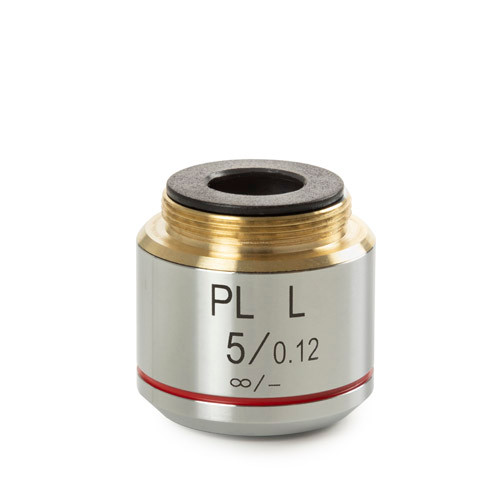Euromex BS.8105 Plan PLMi 5x/0.12 infinity corrected IOS objective for bScope Materials Sciences. Working distance 26.1 mm