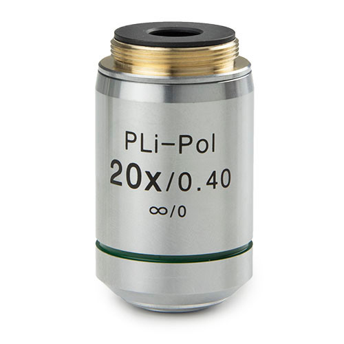 Euromex IS.7920-T Plan strain-free PLPOLi 20x/0.40 IOS objective for iScope transmitted polarization, 0.17 mm cover glass correction, working distance 5.1 mm