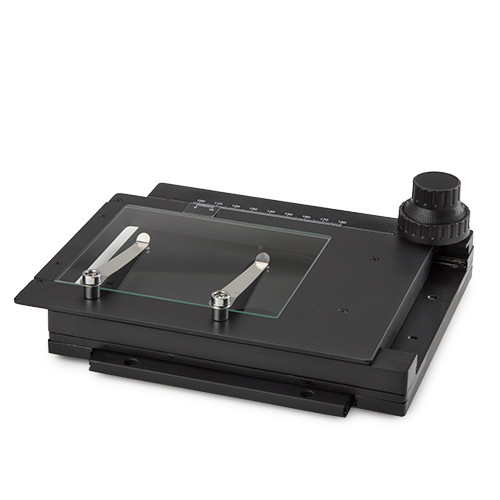 Euromex NZ.9505 Mechanical 180 x 155 mm X-Y stage with 75 x 75 mm translation and transparent glass plate. For mounting hole with diameter 95 mm. Only available with new microscope