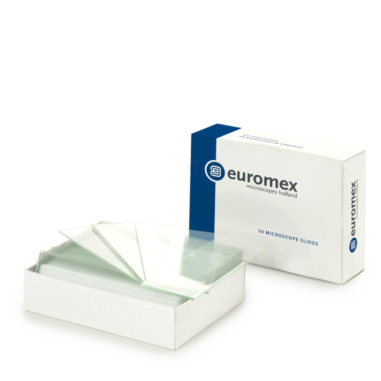 Euromex PB.5150 Microscope slides 76 x 26 mm, cut edges, 50 pieces per pack