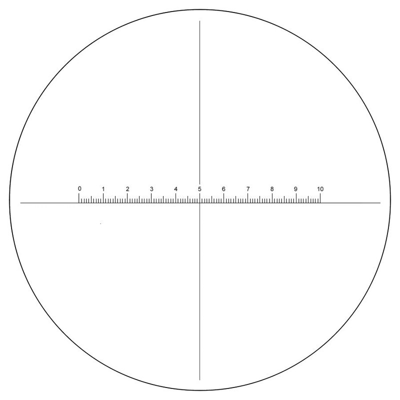 ACCU-SCOPE 131-12-01 26.5mm eyepiece reticle, 10mm/100 divisions with crossline