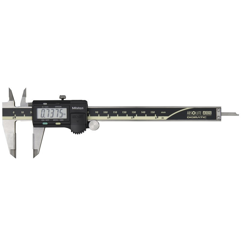 Mitutoyo 500-175-30 AOS Absolute Digimatic Caliper, Precision Measuring Tool, 6"/150mm, with Output, Carbide OD/ID Jaws