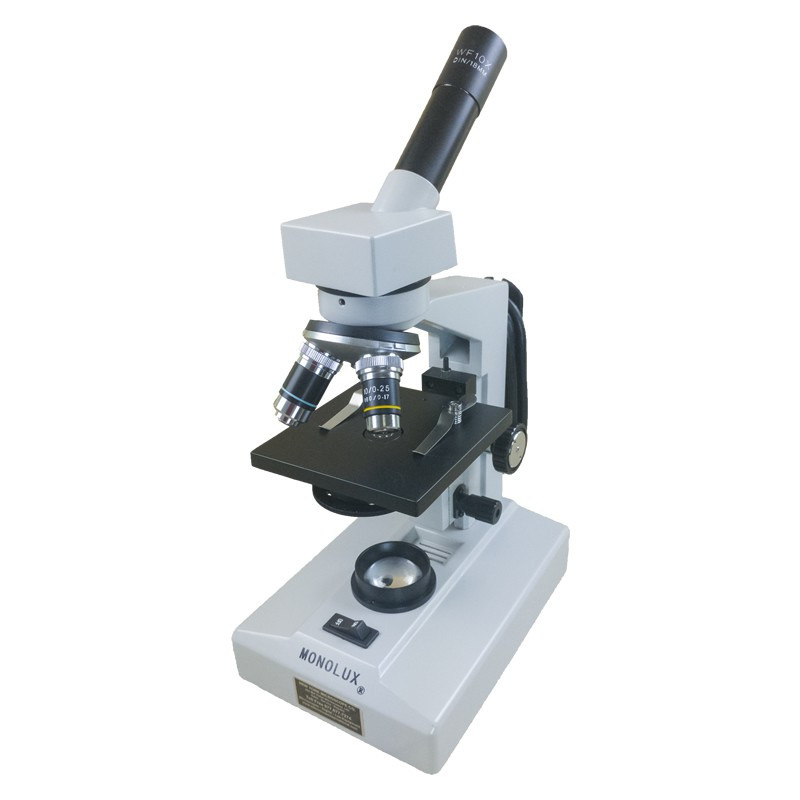 Monolux Inclined Monocular Microscope, Three Objectives, LED Illumination, Reconditioned