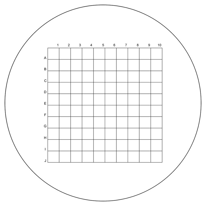 Grid, 10mm in 100 Squares, With Numbers and Letters