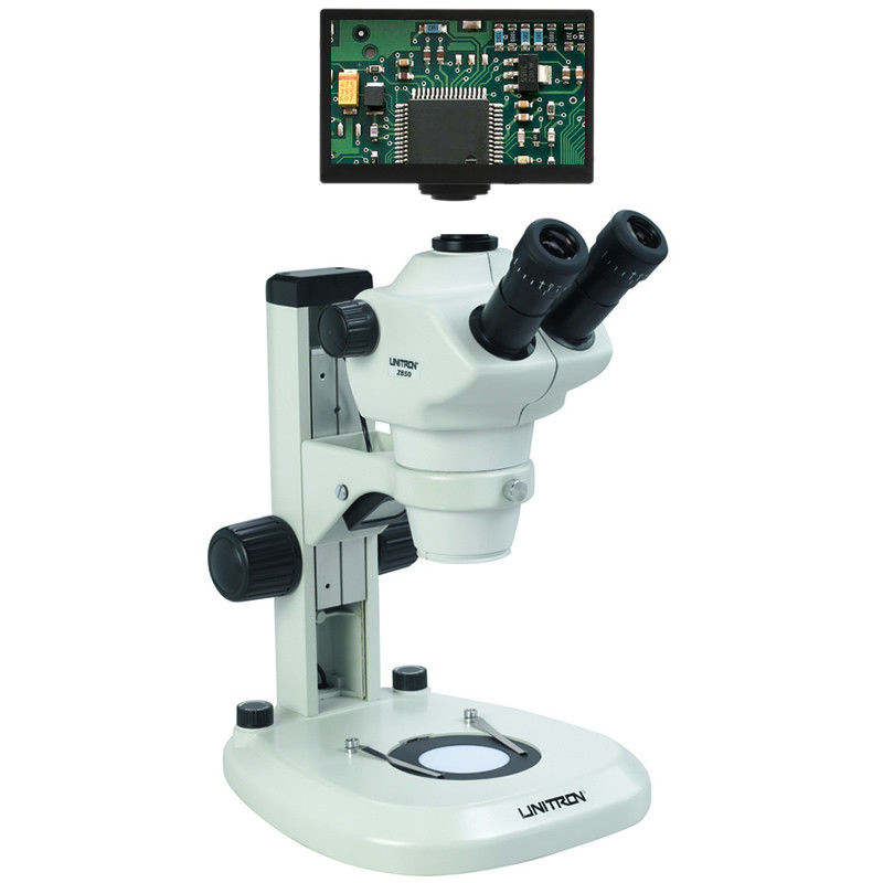 UNITRON Z850 Zoom Stereo Digital LCD Microscope Package on LED Stand